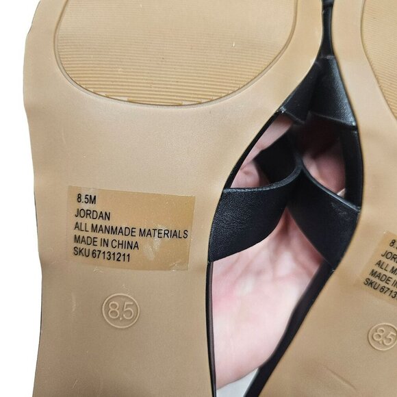 SM New York NIB Strappy Black Brown Heeled Sandals Open Toe‎ Block Heel Womens - Picture 4 of 10